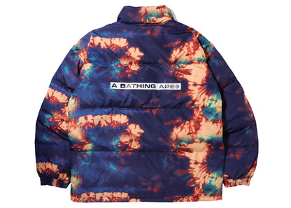 BAPE Tie Dye Loose Fit Down Jacket Navy