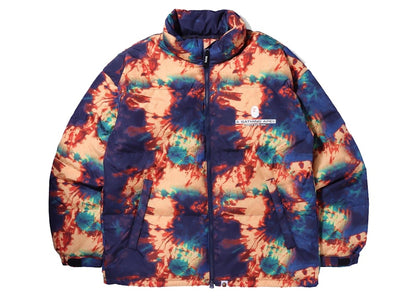 BAPE Tie Dye Loose Fit Down Jacket Navy