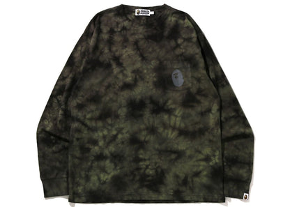 BAPE Tie Dye One Point Pocket Relaxed Fit L/S Tee Black