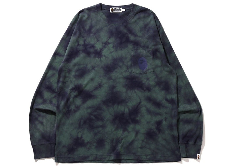 BAPE Tie Dye One Point Pocket Relaxed Fit L/S Tee Purple