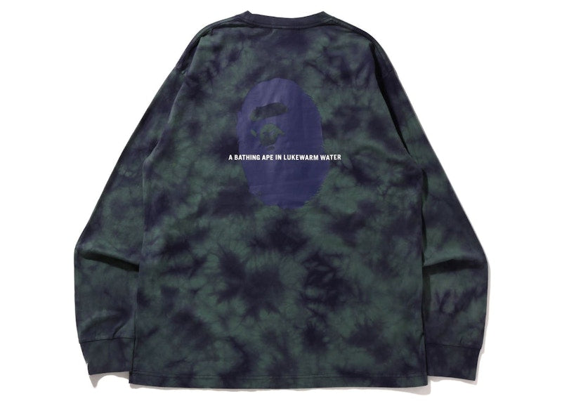 BAPE Tie Dye One Point Pocket Relaxed Fit L/S Tee Purple