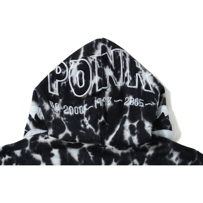 BAPE Tie Dye PONR Shark Wide Full Zip Hoodie Black