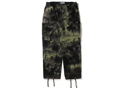 BAPE Tie Dye Relaxed Fit 6 Pocket Pants Black