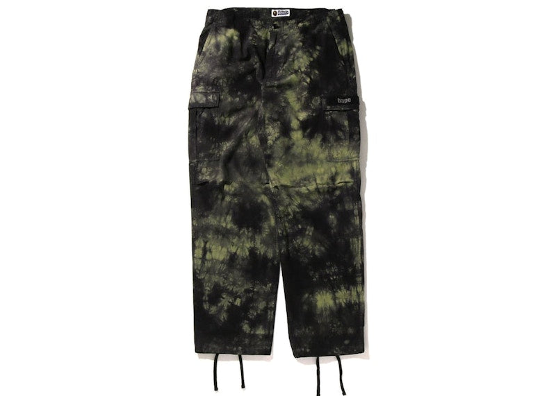 BAPE Tie Dye Relaxed Fit 6 Pocket Pants Black