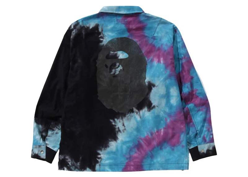 BAPE Tie Dye Relaxed Fit CPO Shirt Black