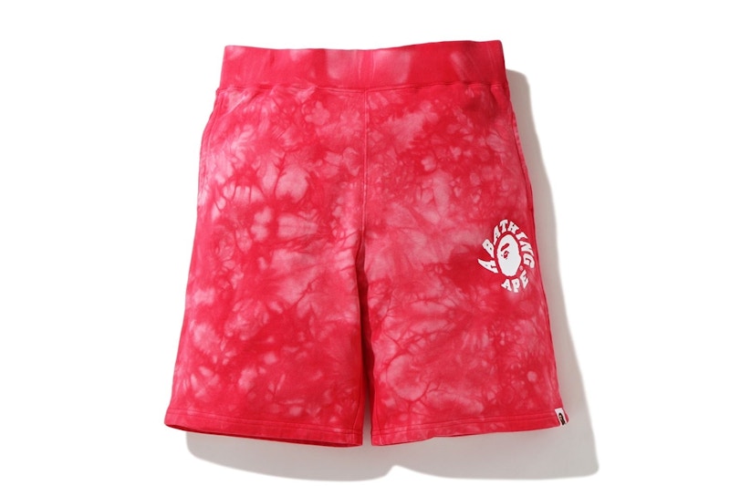 BAPE Tie Dye Sweat Shorts Red