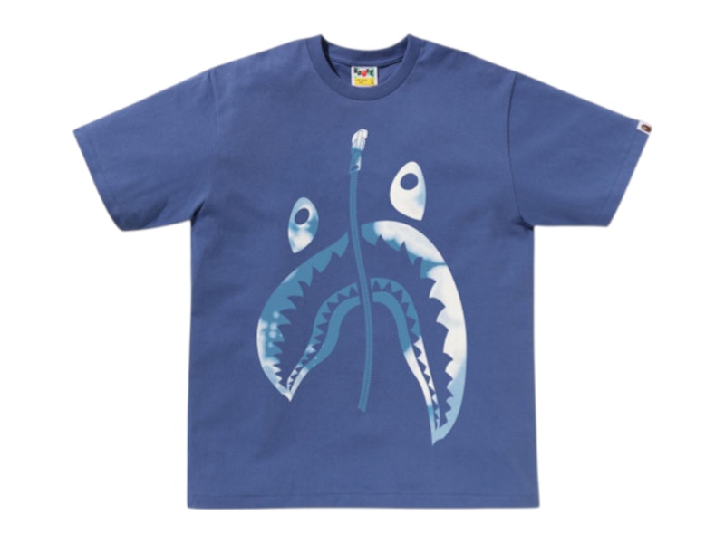 BAPE Tie Dye Twist Shark Tee Navy