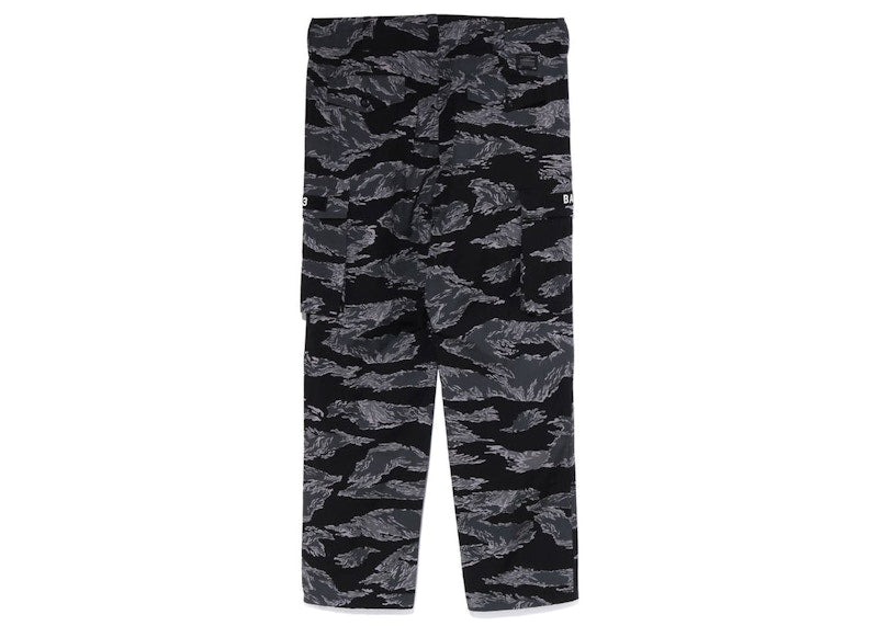 BAPE Tiger Camo Relaxed Fit Military Pants Black