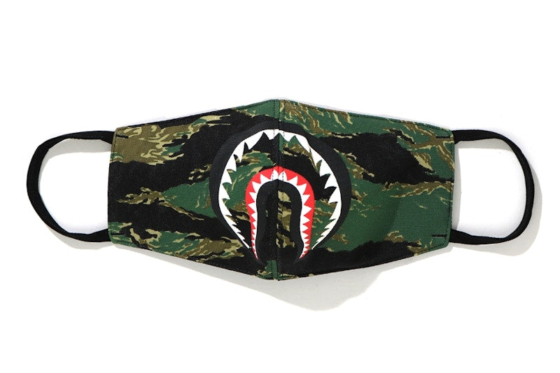 BAPE Tiger Camo Shark Mask Green