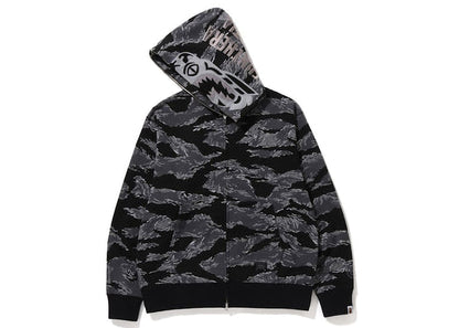 BAPE Tiger Camo Tiger Relaxed Fit Full Zip Hoodie (FW22) Black