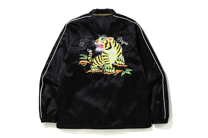 BAPE Tiger Embriodery Coach Jacket Black
