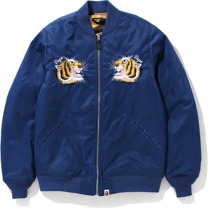 BAPE Tiger Embroidery Reversible Jacket Navy