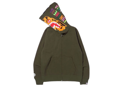 BAPE Tiger Full Zip Hoodie (FW21) Olivedrab