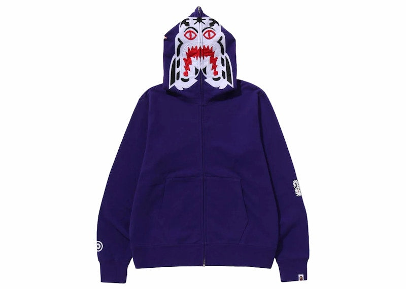 BAPE Tiger Full Zip Hoodie (FW23) Purple