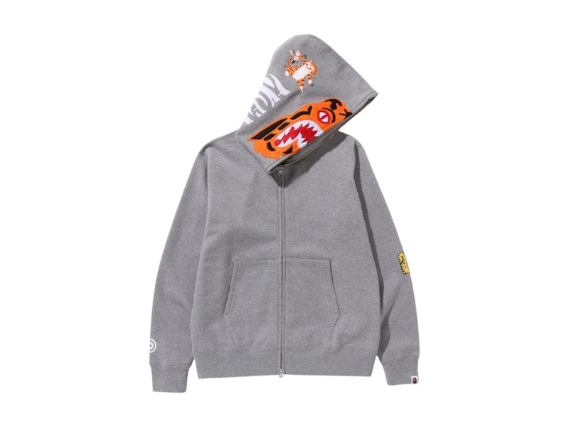 BAPE Tiger Full-Zip Hoodie (FW24) Grey