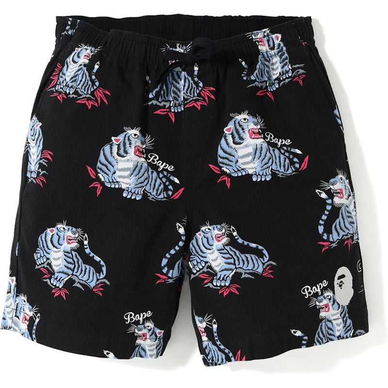 BAPE Tiger Pattern Shorts Black