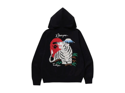 BAPE Tiger Souvenir Zip Hoodie Black