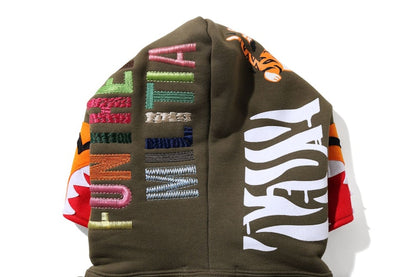 BAPE Tiger Wide Fit Pullover Hoodie Olivedrab