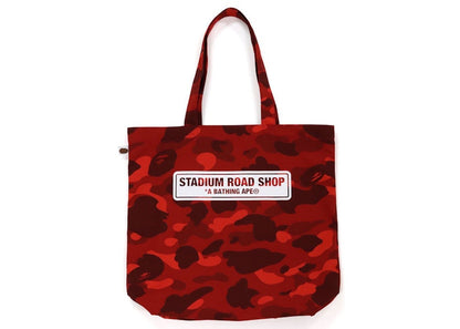 BAPE Tokyo The Game Color Camo Tote Bag Red