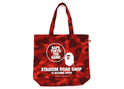 BAPE Tokyo The Game Color Camo Tote Bag Red