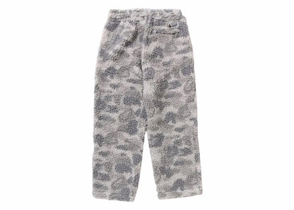 BAPE Tonal Solid Camo Metal Ape Head One Point Fleece Pants Gray