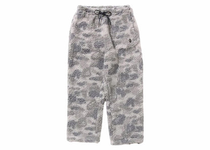 BAPE Tonal Solid Camo Metal Ape Head One Point Fleece Pants Gray