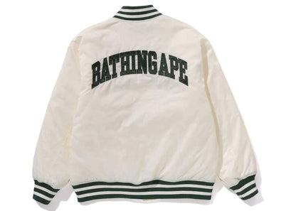 BAPE Tonal Solid Camo Padded Varsity Jacket Ivory