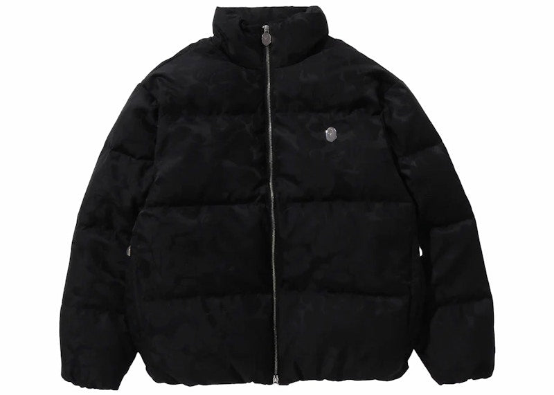BAPE Tonal Solid Camo Puffer Down Jacket Black