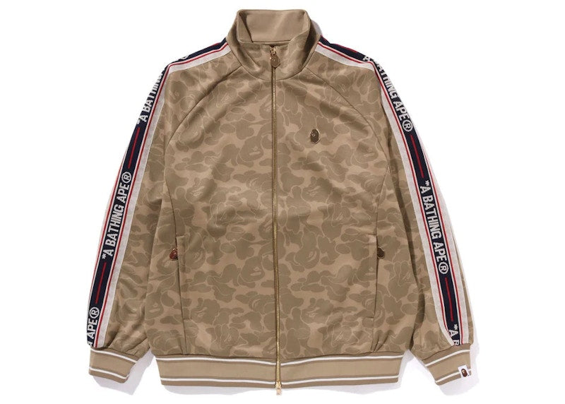 BAPE Tonal Solid Camo Track Jacket Beige