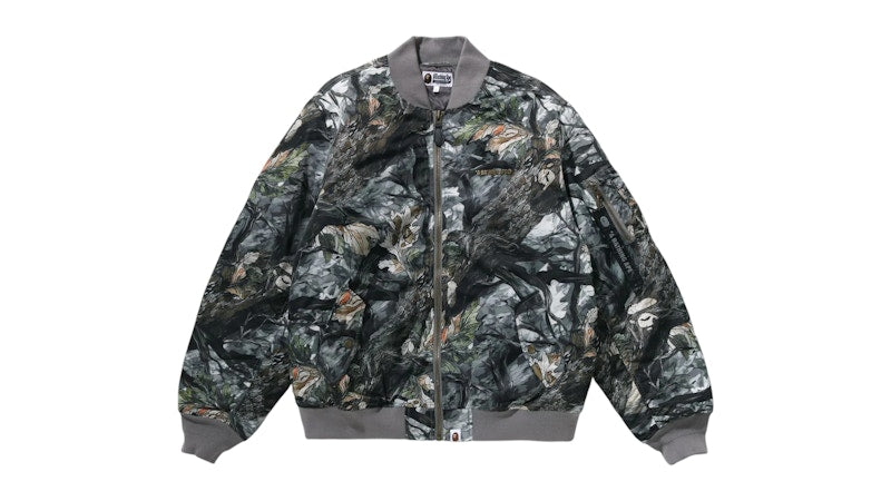 BAPE Tree Edge Camo Bomber Jacket Brown