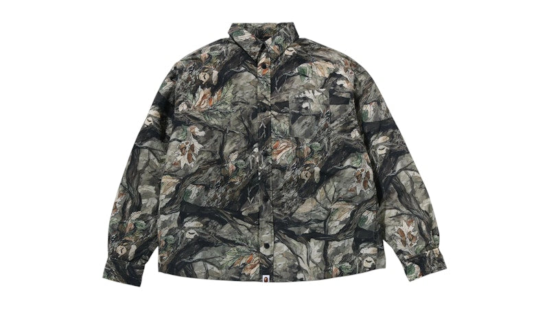 BAPE Tree Edge Camo Down Shirt Jacket Brown