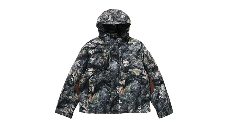 BAPE Tree Edge Camo Metal Logo Down Jacket Brown