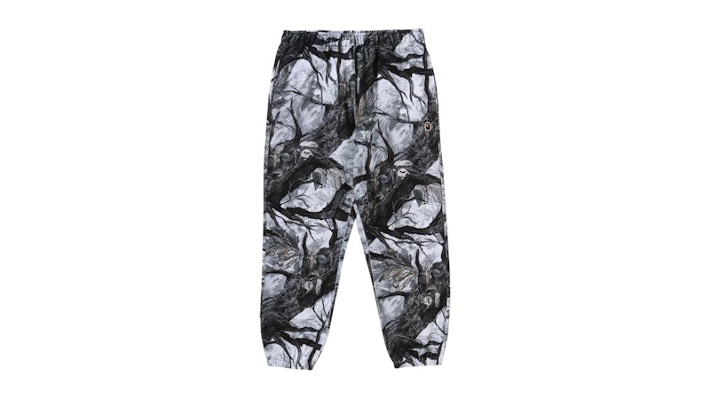 BAPE Tree Edge Camo Relaxed Fit Sweat Pants White