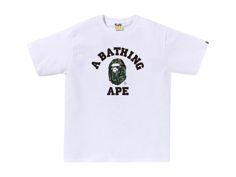 BAPE Trial Camo College Tee White/Green