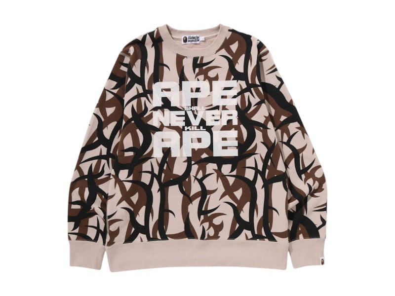BAPE Trial Camo Crewneck Sweatshirt Beige