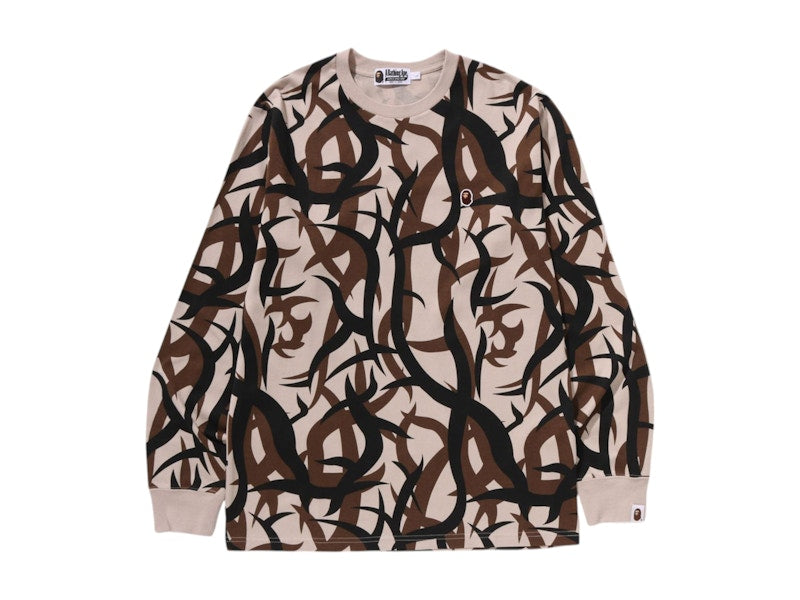 BAPE Trial Camo One Point L/S Tee Beige