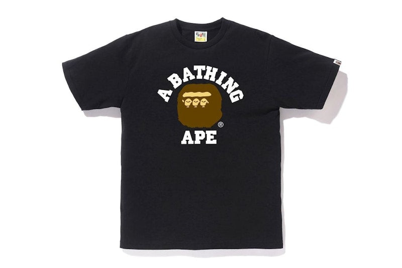 BAPE Triple College Tee Black
