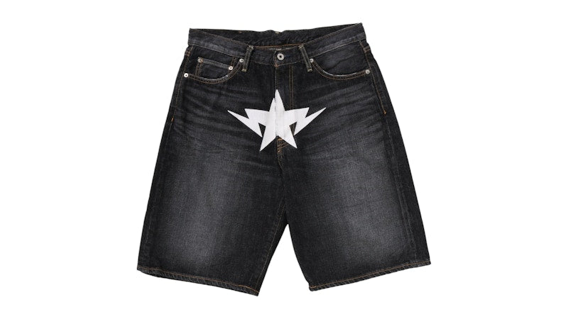 BAPE Twin Sta Relaxed Fit Denim Shorts Shorts Black