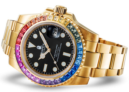 BAPE Type 1 Bapex Crystal Stone Watch Gold/Rainbow