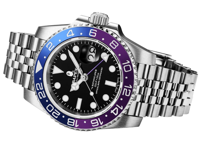 BAPE Type 2 Bapex #1 Watch Silver/Blue/Purple