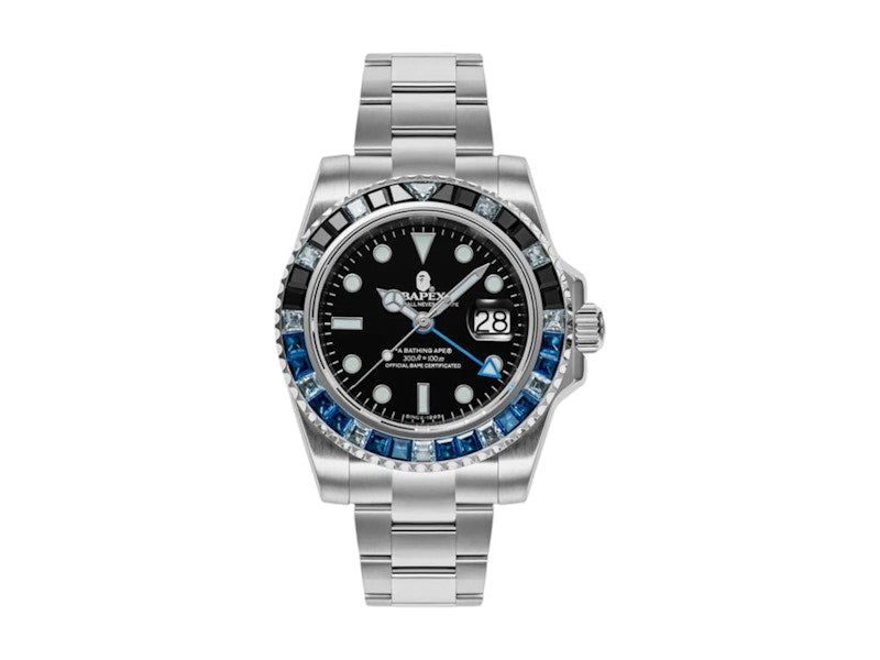 BAPE Type 2 Crystal Stone BAPEX Watch Black/Black