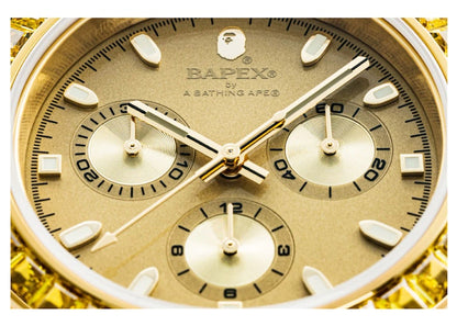 BAPE Type 4 BAPEX Crystal Stone Gold Watch Gold