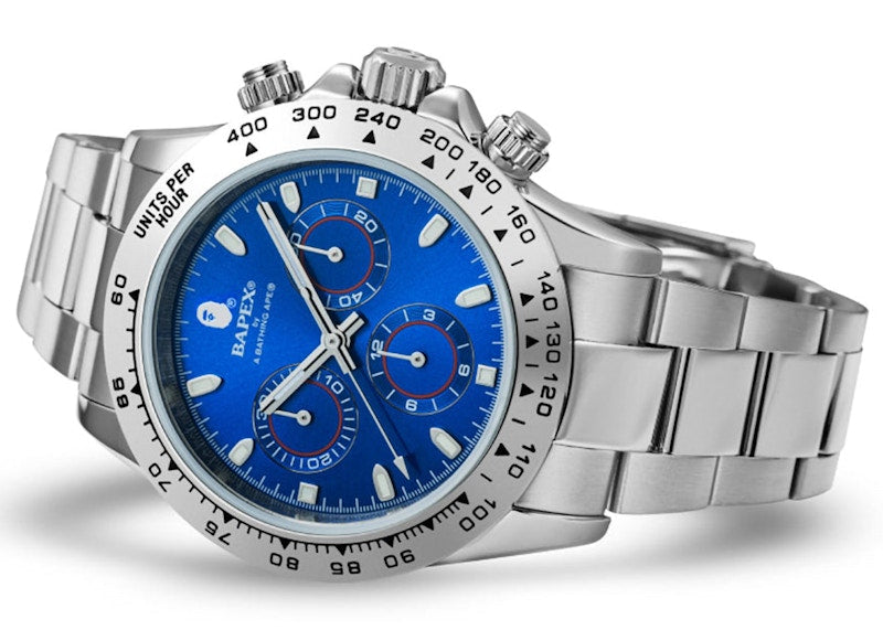 BAPE Type 4 Bapex #2 Watch Silver/Blue