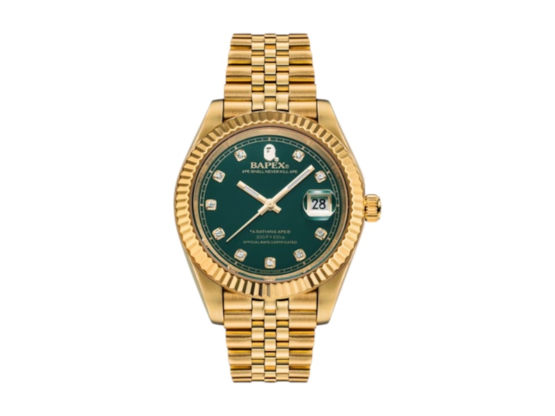 BAPE Type 6 BAPEX Watch Gold/Green