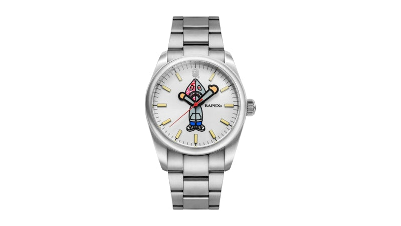 BAPE Type 7 BAPEX Shark Seijin Watch Silver