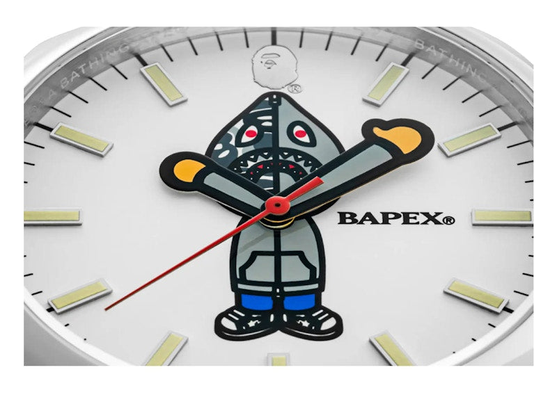 BAPE Type 7 Shark Seijin Bapex Watch Silver