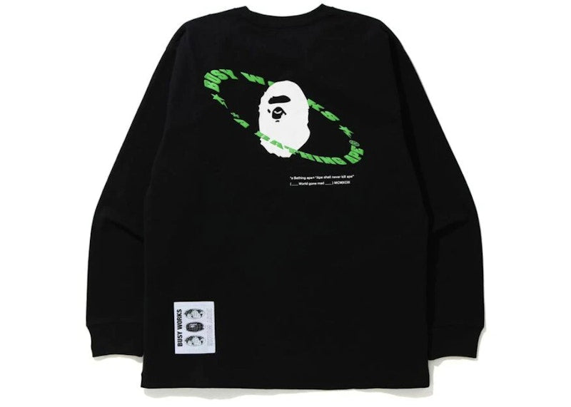 BAPE Universe Ape Loose Fit Long Sleeve Tee Black