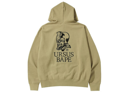 BAPE Ursus Loose Fit Zip Up Hoodie Beige