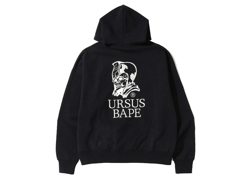 BAPE Ursus Loose Fit Zip Up Hoodie Black