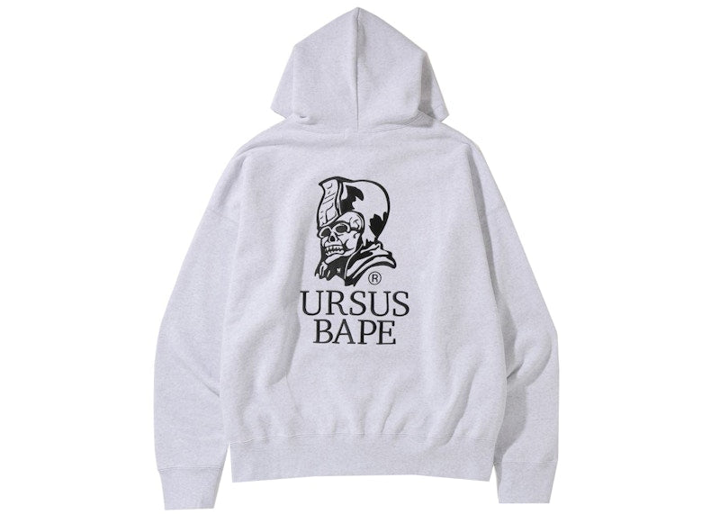 BAPE Ursus Loose Fit Zip Up Hoodie Gray